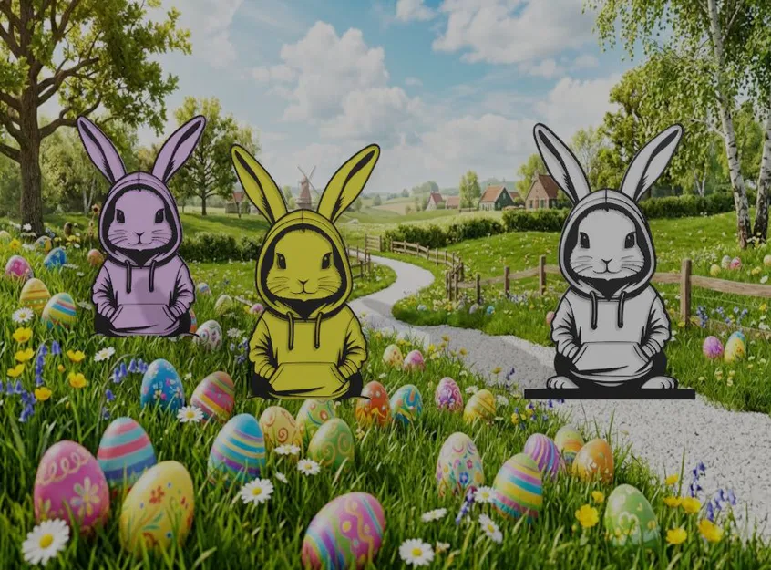 Mô hình 3D Chú thỏ Phục sinh cực ngầu (Cool Easter Bunny) trang trí - Image 1