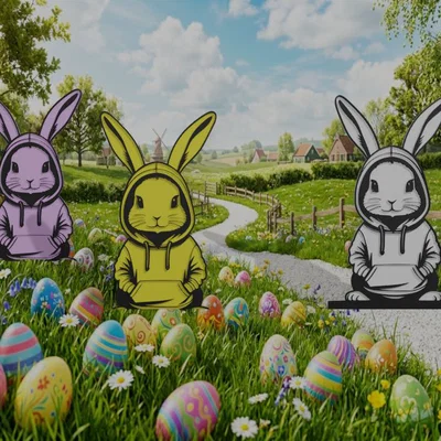 Mô hình 3D Chú thỏ Phục sinh cực ngầu (Cool Easter Bunny) trang trí
