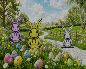 Mô hình 3D Chú thỏ Phục sinh cực ngầu (Cool Easter Bunny) trang trí - Thumbnail 3