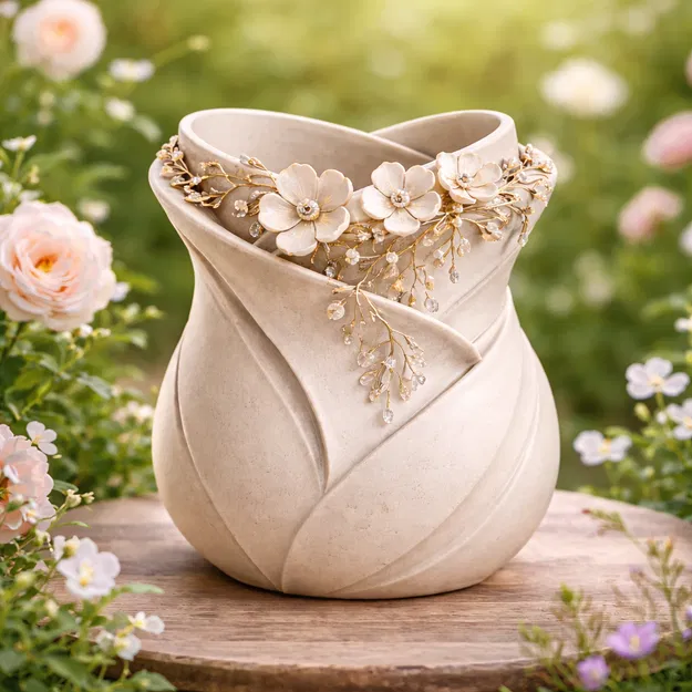 Bình Hoa Xoắn Ốc Tinh Tế | File STL Bình Hoa Trang Trí | Mẫu In 3D Nội Thất Hiện Đại - Image 1