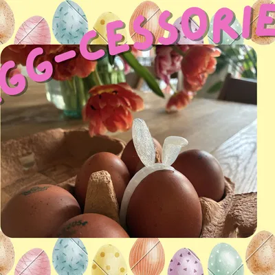 Phụ kiện tai thỏ trang trí trứng (Egg accessories) in 3D dễ thương