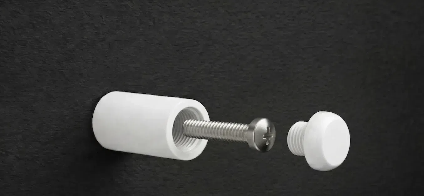 Móc Treo Tường Ẩn | Đế Vít Mô-đun | Nắp Thay Thế Đa Dạng (Cầu, Lục Giác, Kim Tự Tháp, Tối Giản) - Image 3