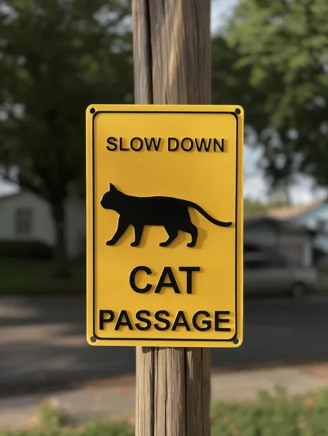 Biển báo Giảm tốc độ – Lối đi cho mèo - Image 1