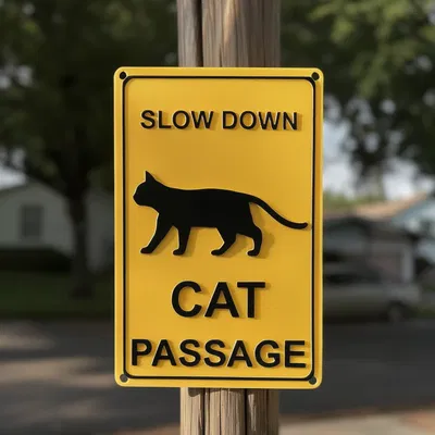 Biển báo Giảm tốc độ – Lối đi cho mèo