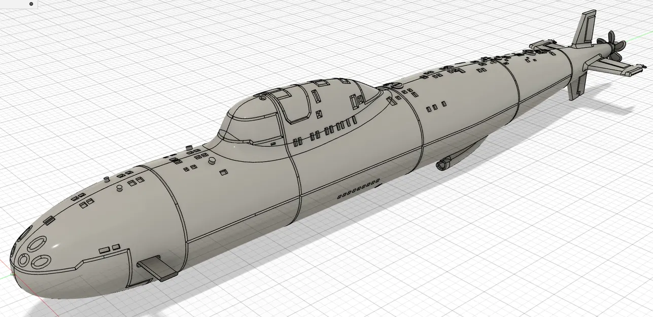 Mô hình tàu ngầm Liên Xô lớp Alpha tỷ lệ 1/700 (File in 3D) - Image 3
