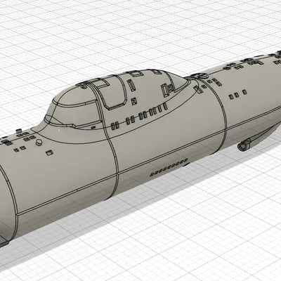 Mô hình tàu ngầm Liên Xô lớp Alpha tỷ lệ 1/700 (File in 3D)