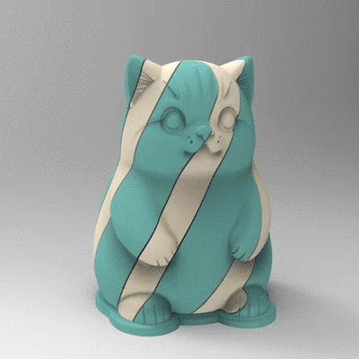 Mô hình 3D chú mèo xoắn (Chat Twist) độc đáo, dễ thương