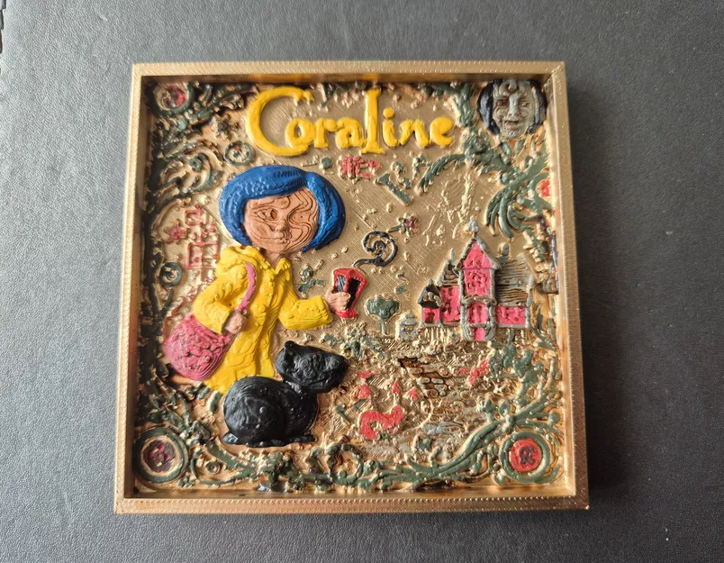 Miếng lót ly Coraline Coaster Plaque - Mẫu in 3D trang trí độc đáo - Image 2