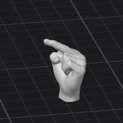 Mô hình 3D bàn tay cử chỉ ngón trỏ (topfinger up) sắc nét