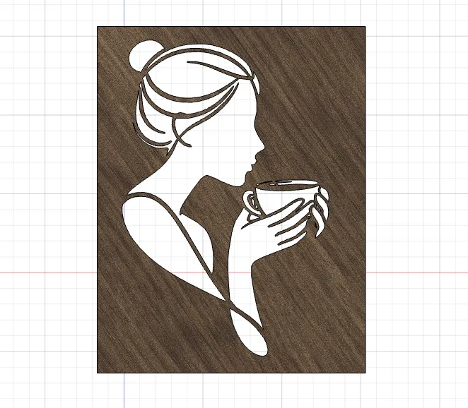 Tranh nghệ thuật cắt laser cô gái uống cà phê ARTE&DISIGN GT221 - Image 1