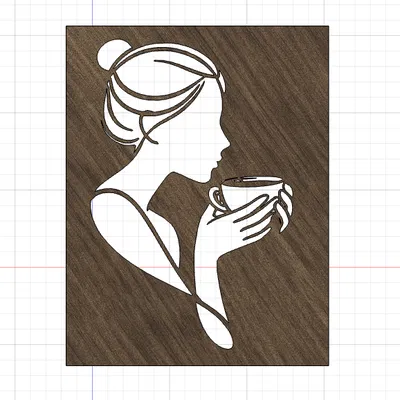 Tranh nghệ thuật cắt laser cô gái uống cà phê ARTE&DISIGN GT221
