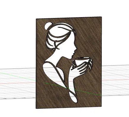Tranh nghệ thuật cắt laser cô gái uống cà phê ARTE&DISIGN GT221 - Image 2