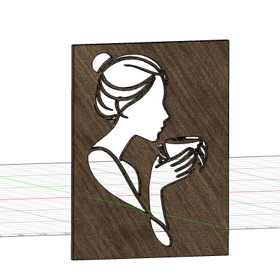 Tranh nghệ thuật cắt laser cô gái uống cà phê ARTE&DISIGN GT221