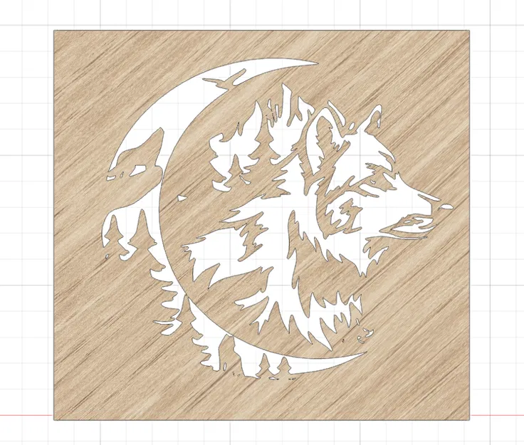 Thiết kế tranh gỗ cắt laser họa tiết Sói và Trăng ARTE&DISIGN GT222 - Image 1