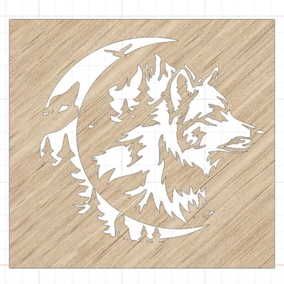 Thiết kế tranh gỗ cắt laser họa tiết Sói và Trăng ARTE&DISIGN GT222