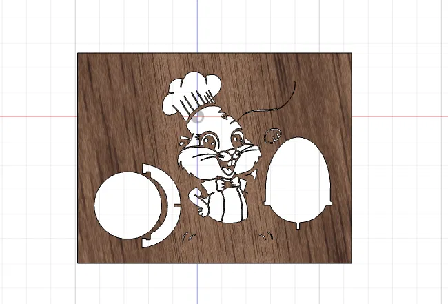 ARTE&DISIGN GT223 - Khuôn cắt hình thỏ đầu bếp cho máy cắt laser & in 3D - Image 1