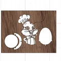 ARTE&DISIGN GT223 - Khuôn cắt hình thỏ đầu bếp cho máy cắt laser & in 3D - Thumbnail 1