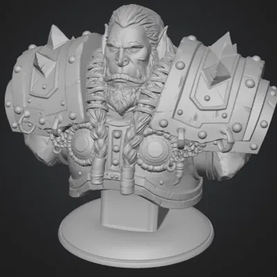 Mô hình 3D Thrall World of Warcraft - Tượng bán thân đầy uy lực