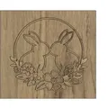Hình khắc gỗ đôi thỏ trang trí ARTE&DISIGN GT224 nghệ thuật - Thumbnail 1