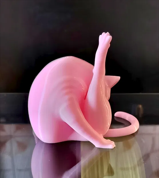 Mô hình in 3D: Mèo Đang Chải Chuốt - Image 3
