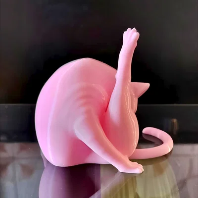Mô hình in 3D: Mèo Đang Chải Chuốt