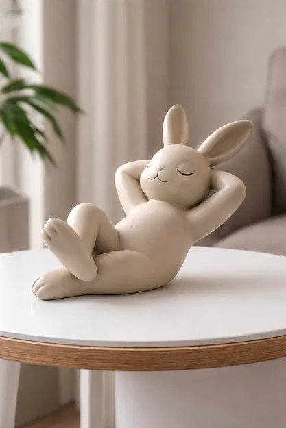 Chú thỏ Phục sinh thư giãn – Mẫu decor hiện đại - Image 1