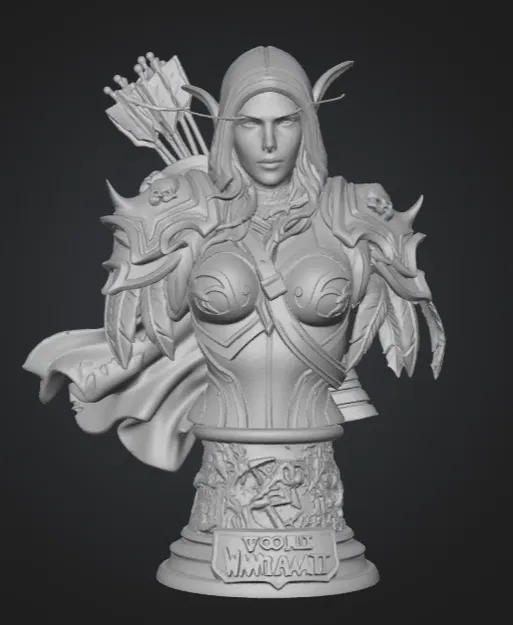 Mô hình tượng bán thân Sylvanas Windrunner 3D sắc nét - Image 1