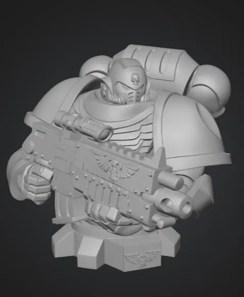 Mô hình tượng bán thân Primaris Space Marine cho fan Warhammer 40k - Image 1