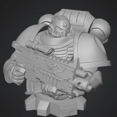 Mô hình tượng bán thân Primaris Space Marine cho fan Warhammer 40k