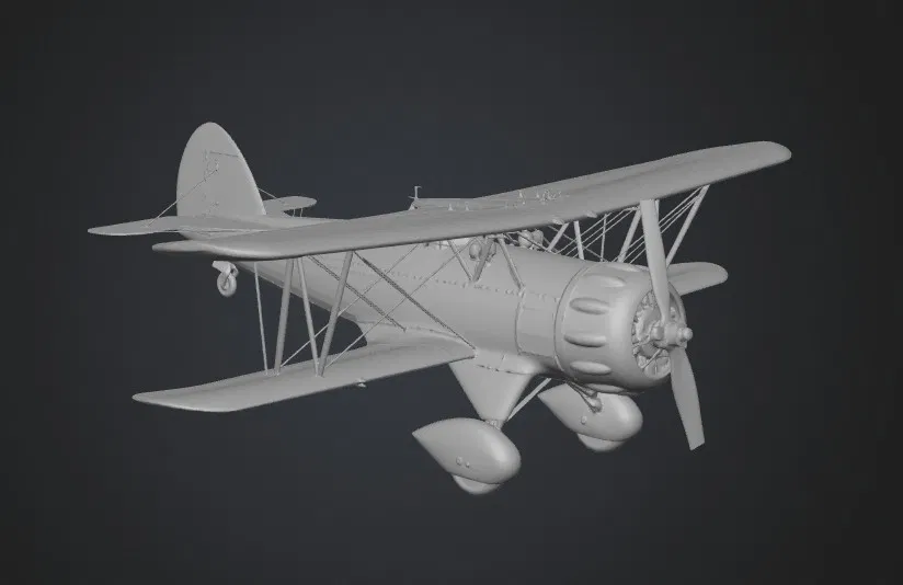 Mô hình máy bay hai tầng cánh Waco YMF-5 in 3D siêu chi tiết - Image 1