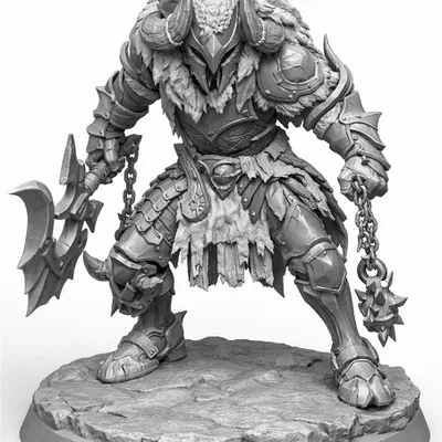 Mô hình Berserker Carbon - Chiến binh Fantasy hầm hố cho in 3D