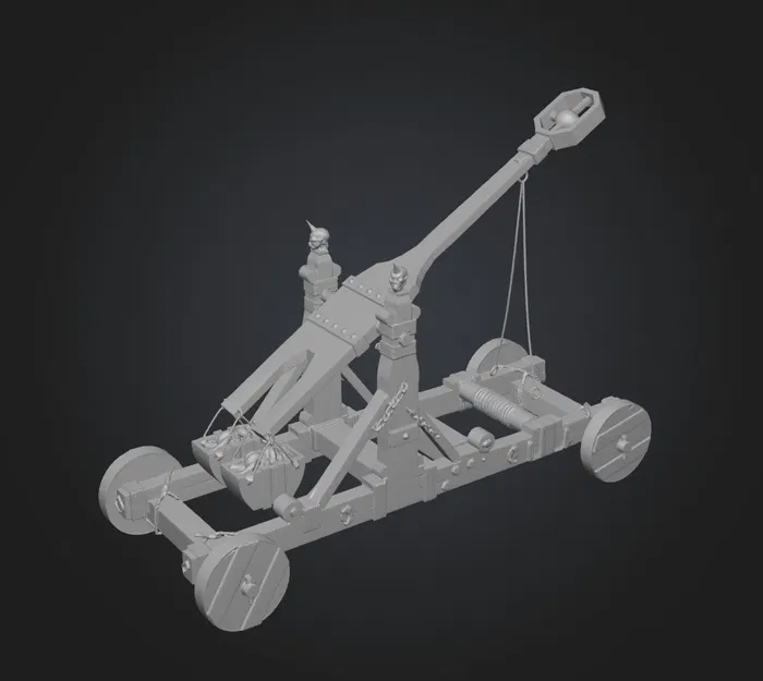 Mô hình máy bắn đá Trebuchet cổ điển in 3D cực chi tiết - Image 1