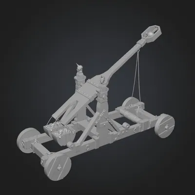 Mô hình máy bắn đá Trebuchet cổ điển in 3D cực chi tiết