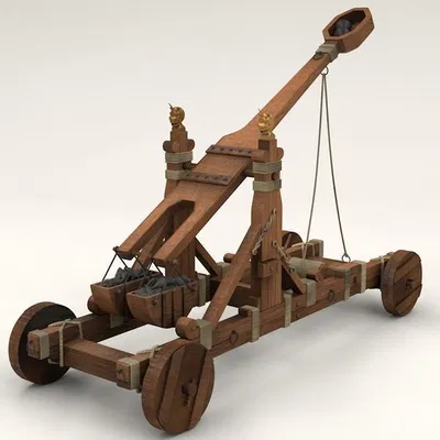 Mô hình máy bắn đá Trebuchet cổ điển in 3D cực chi tiết
