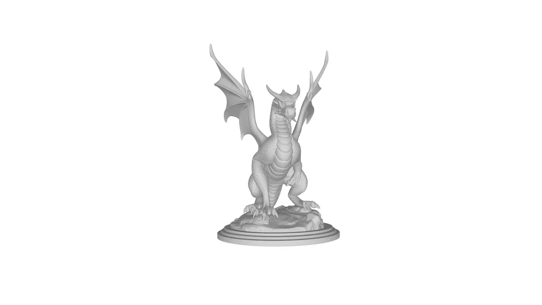 Mô hình rồng chiến đấu (Dragon) với đế đá in 3D độc đáo - Image 1