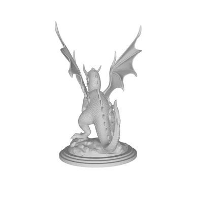 Mô hình rồng chiến đấu (Dragon) với đế đá in 3D độc đáo