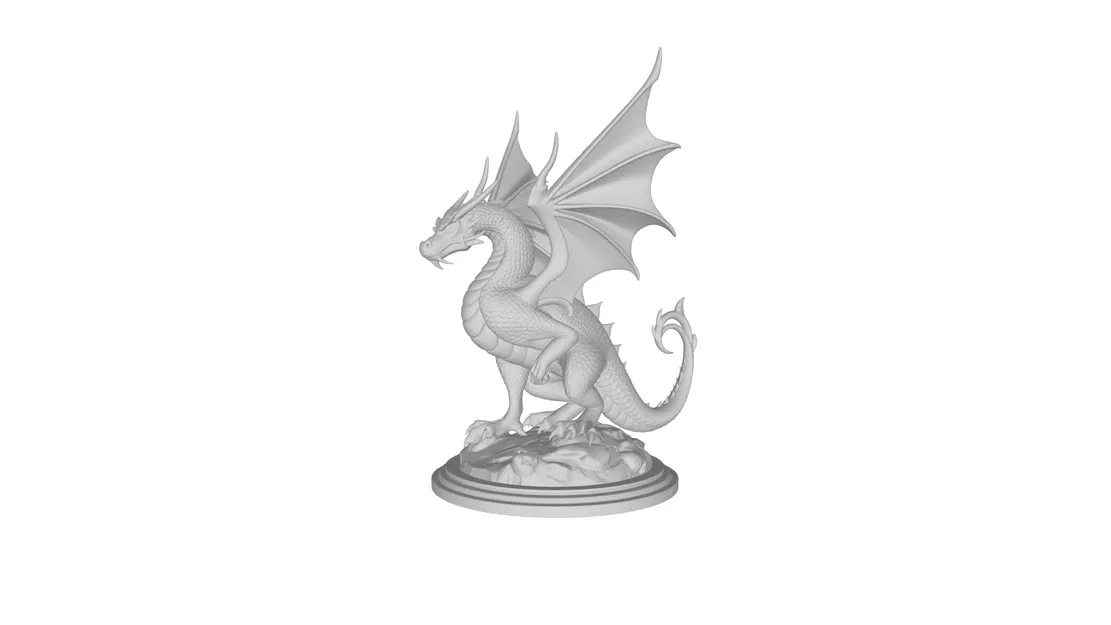 Mô hình rồng chiến đấu (Dragon) với đế đá in 3D độc đáo - Image 4