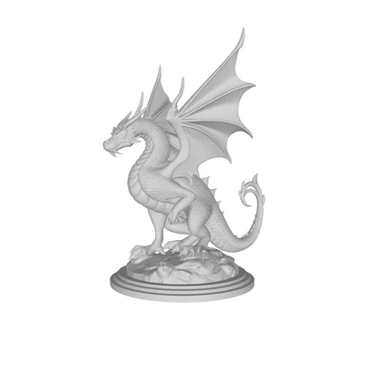 Mô hình rồng chiến đấu (Dragon) với đế đá in 3D độc đáo
