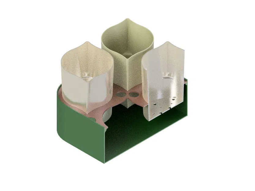 Khay Ươm Hạt Giống 4 Cốc Tự Tưới — Bộ STL 3 Phần In Không Cần Support - Image 3