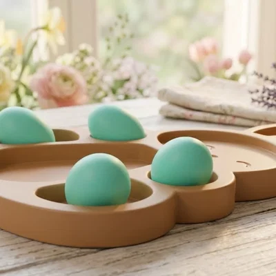 Khay đựng bánh kẹo hình chú thỏ - Phụ kiện trang trí 3D độc đáo