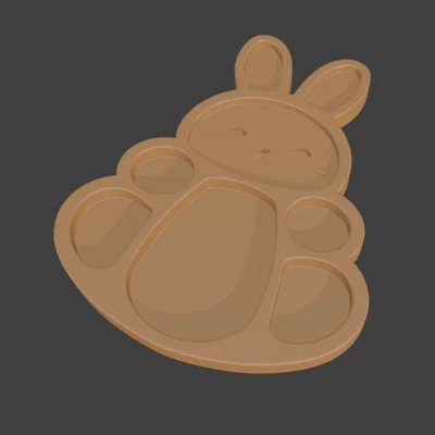Khay đựng bánh kẹo hình chú thỏ - Phụ kiện trang trí 3D độc đáo