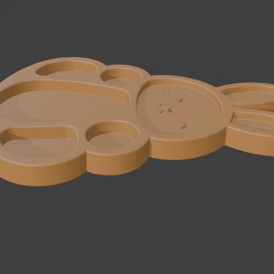 Khay đựng bánh kẹo hình chú thỏ - Phụ kiện trang trí 3D độc đáo