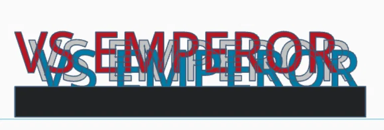 Mô hình chữ 3D nghệ thuật Glitched VS EMPEROR trang trí bàn làm việc - Image 1