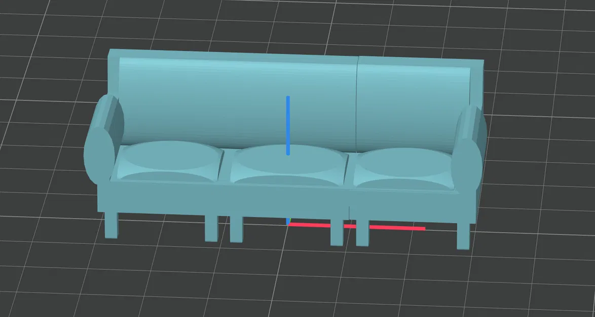 Mô hình ghế sofa (Couch) trang trí sa bàn 3D đẹp mắt - Image 1