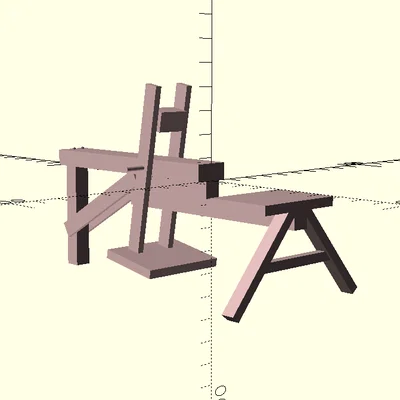 Mô hình Schnitzbank - Bàn gọt gỗ mini in 3D