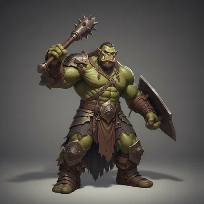 Mô hình chiến binh Ork (Ork Warrior 3) in 3D phong cách Dark Fantasy