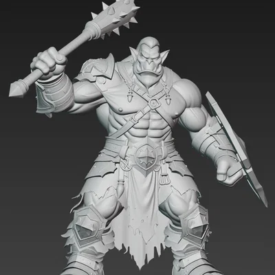 Mô hình chiến binh Ork (Ork Warrior 3) in 3D phong cách Dark Fantasy