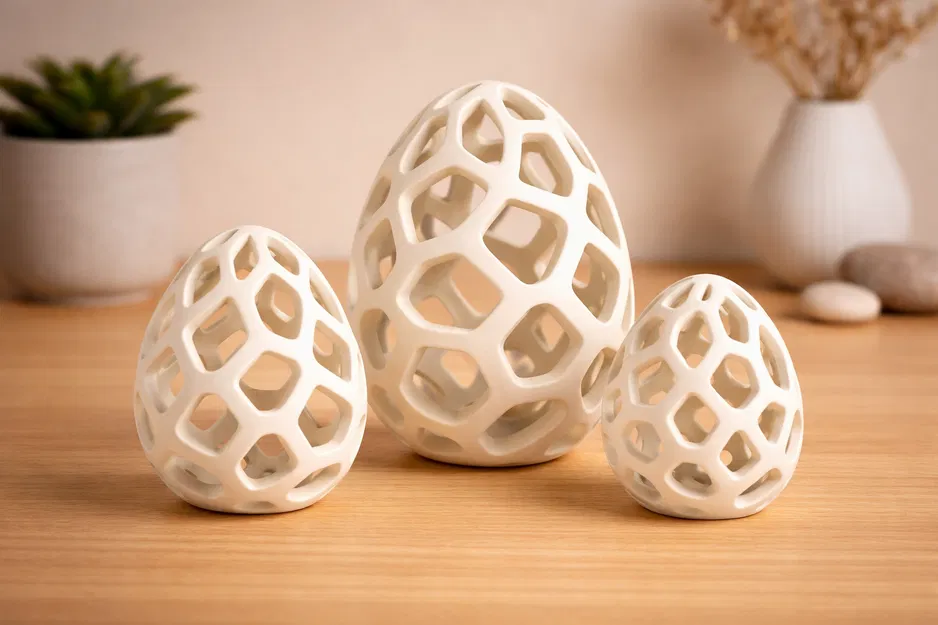 Mô hình quả trứng Phục sinh với thiết kế lưới hữu cơ in 3D đẹp mắt - Image 1