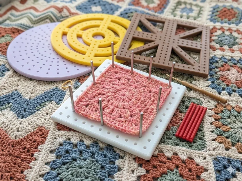Bộ bảng chặn sản phẩm đan móc (Crochet Blocking Board) đa kích thước - Image 1
