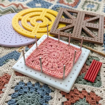 Bộ bảng chặn sản phẩm đan móc (Crochet Blocking Board) đa kích thước